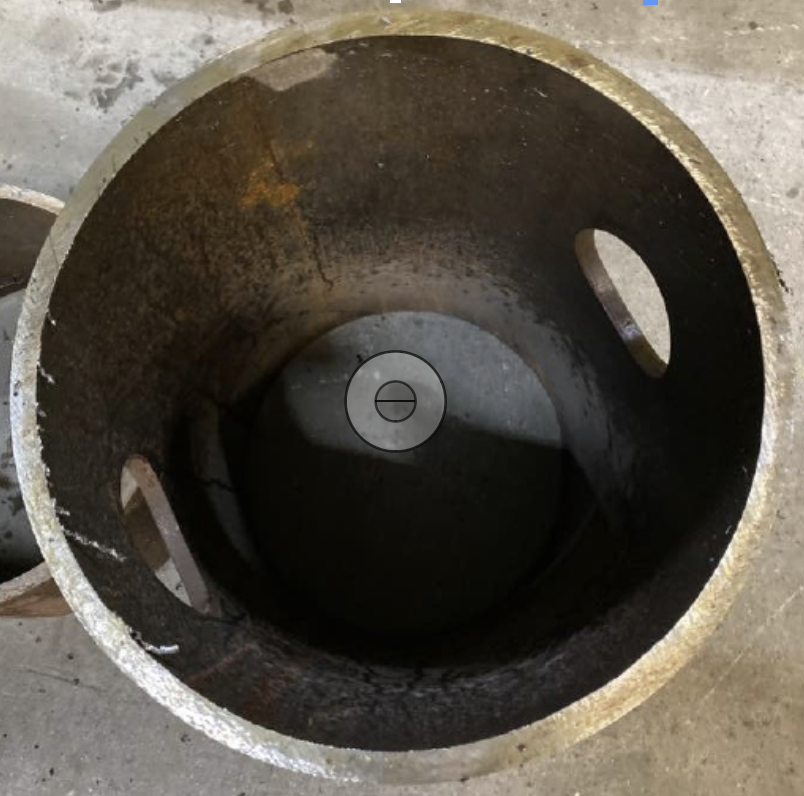 A clean cut to a pipe made with decom enginnering saw